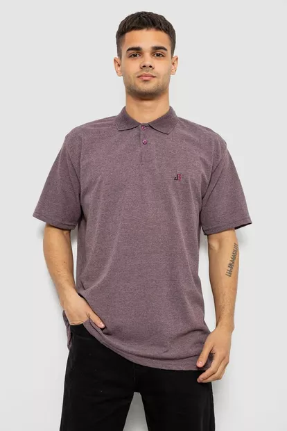 Поло чоловіче однотонне, колір сливовий, 244R1027
