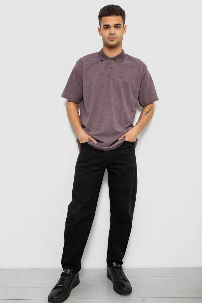 Купить Поло мужское однотонное, цвет сливовый, 244R1027 - Фото №2