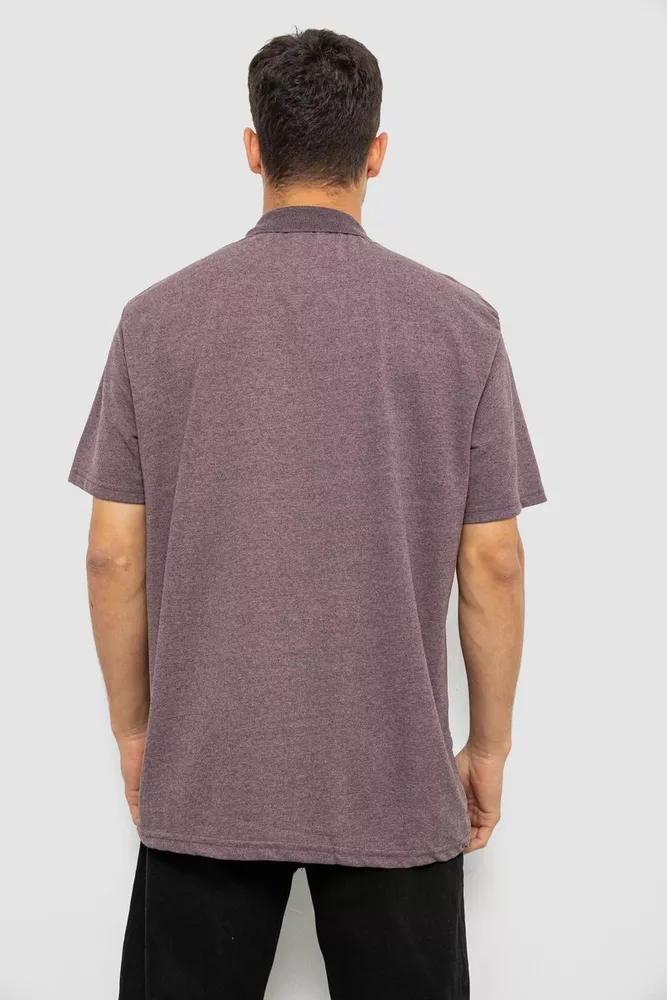 Купить Поло мужское однотонное, цвет сливовый, 244R1027 - Фото №4