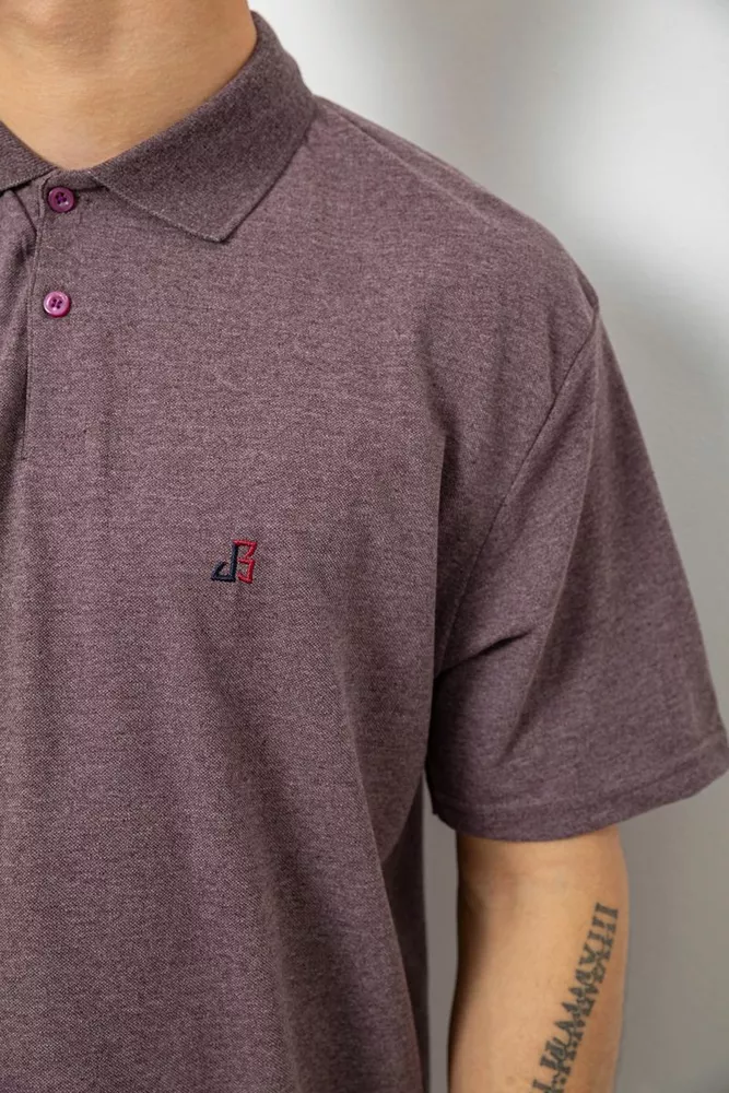 Купить Поло мужское однотонное, цвет сливовый, 244R1027 - Фото №5