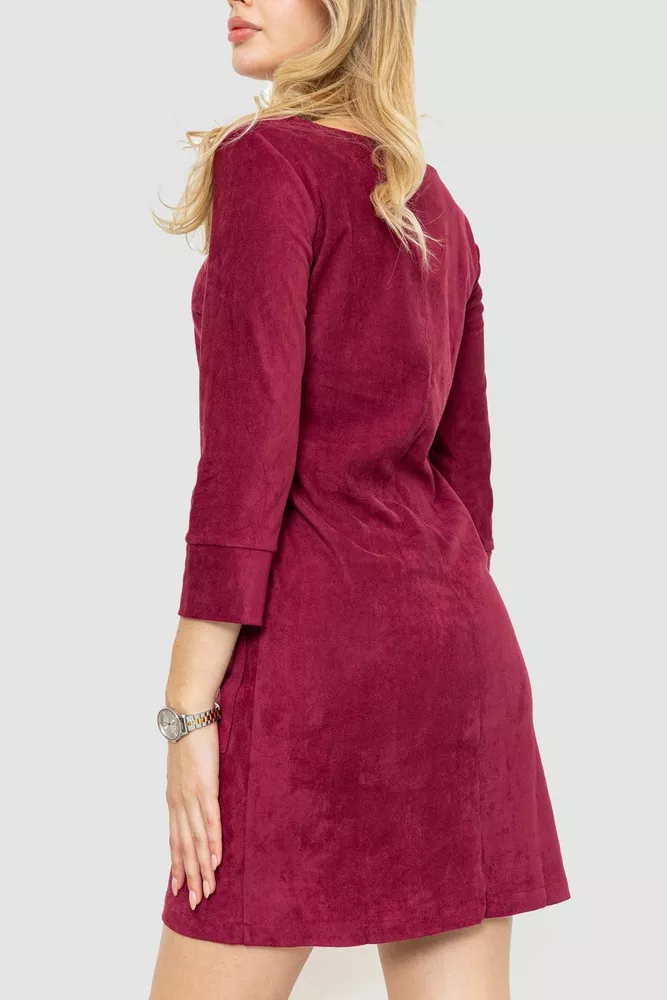 Купити Сукня замша прямого крою, колір сливовий, 230R58 - Фото №4