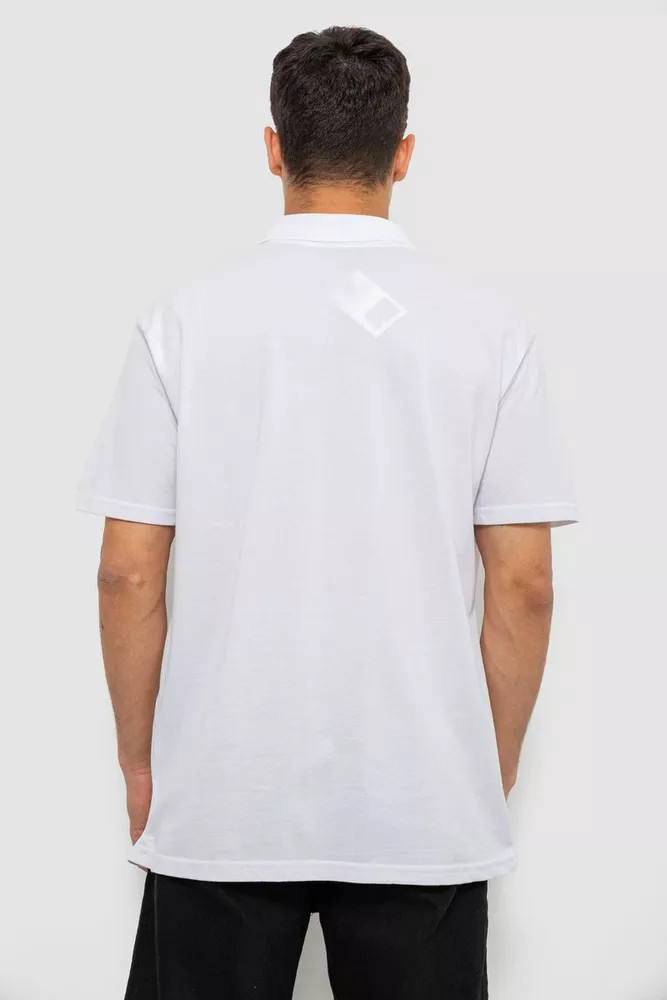 Купить Поло мужское однотонное, цвет белый, 244R1027 - Фото №5