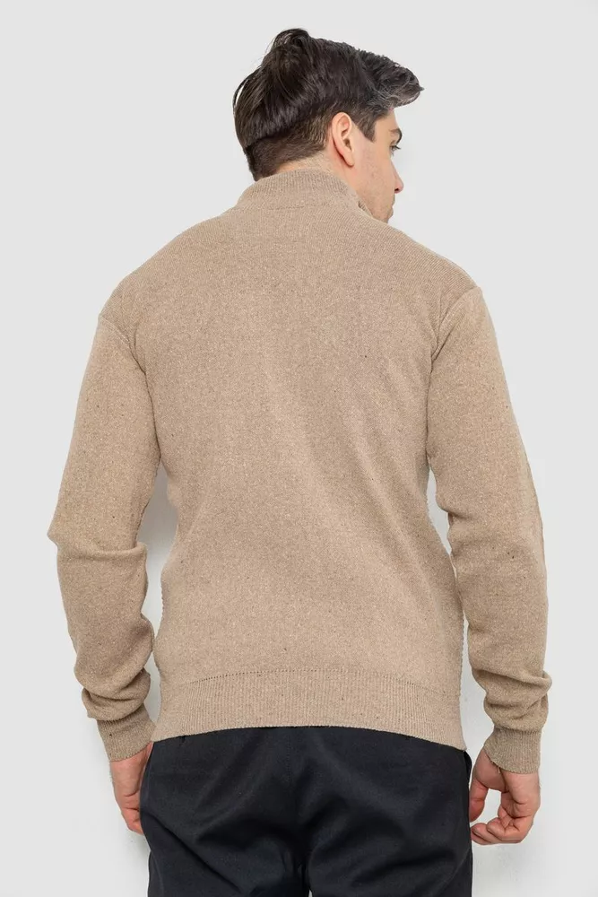 Купити Кофта чоловіча на блискавці з кишенями, колір бежевий, 161R1053 - Фото №4