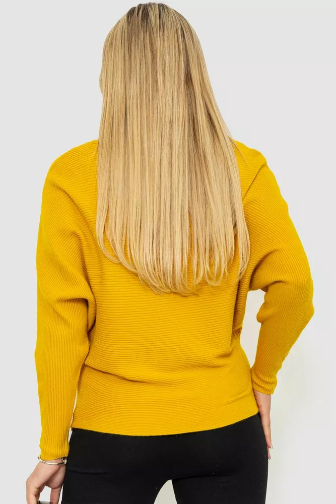 Купить Кофта женская однотонная  -уценка, цвет горчичный, 244R2034-U-7 - Фото №4