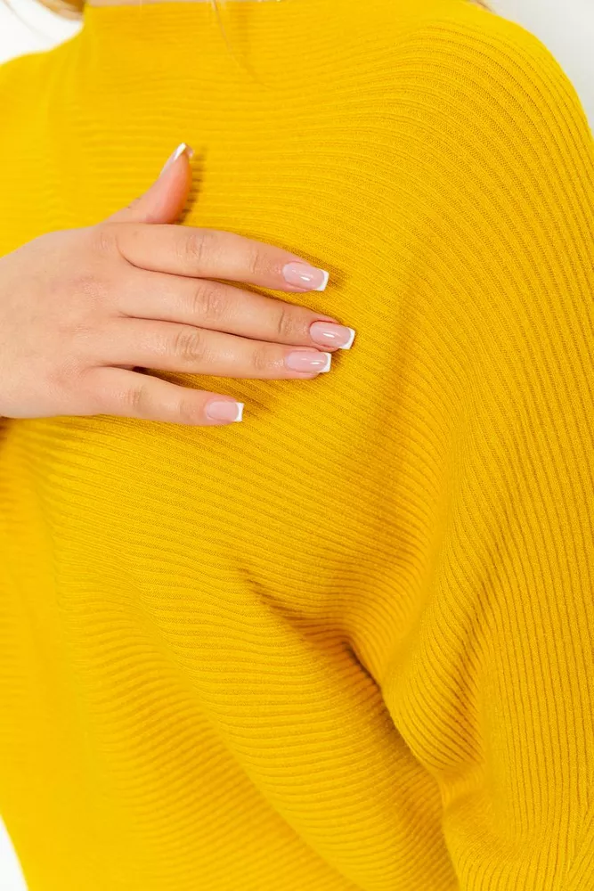 Купить Кофта женская однотонная  -уценка, цвет горчичный, 244R2034-U-7 - Фото №5