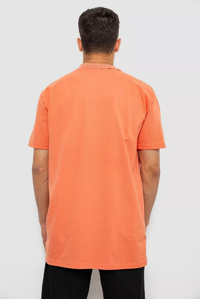 Купить Поло мужское однотонное, цвет оранжевый, 244R1027 оптом - Фото №4