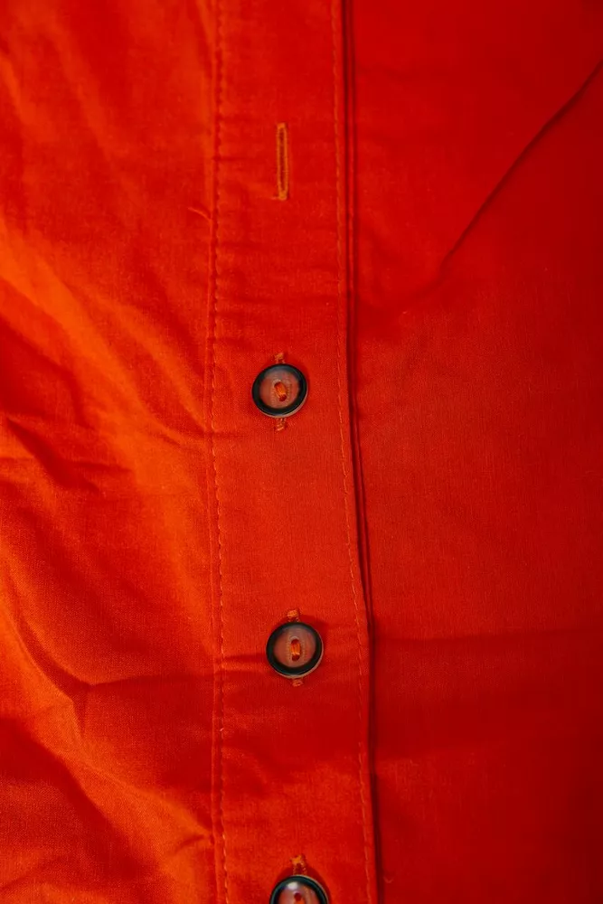 Купить Рубашка женская однотонная  -уценка, цвет оранжевый, 230R068-1-U-334 оптом - Фото №6