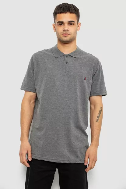 Поло чоловіче однотонне, колір сірий, 244R1027