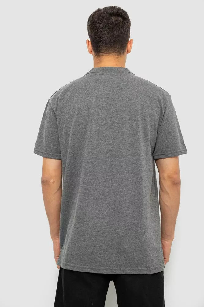 Купить Поло мужское однотонное, цвет серый, 244R1027 - Фото №4