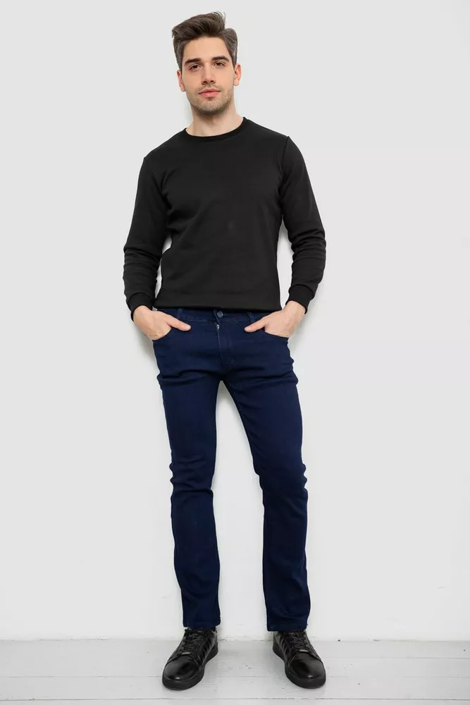 Купить Джинсы мужские однотонные Straight, цвет синий, 244R1050-1 - Фото №2