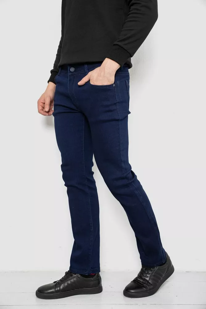 Купить Джинсы мужские однотонные Straight, цвет синий, 244R1050-1 - Фото №3