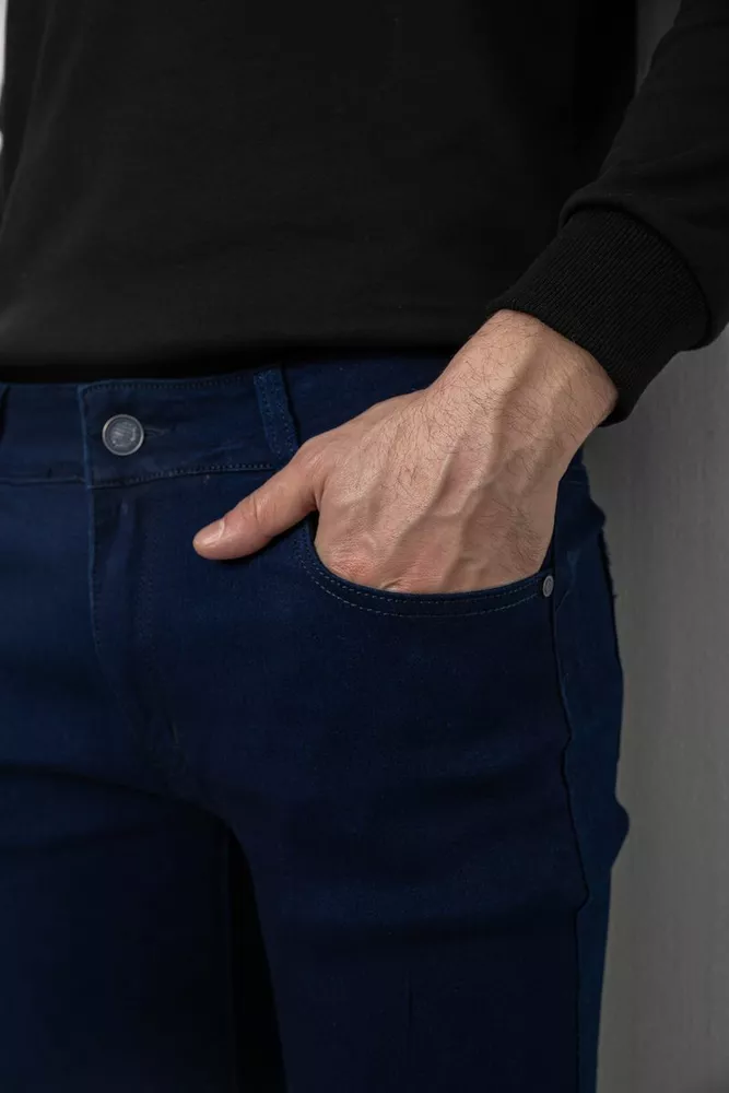 Купить Джинсы мужские однотонные Straight, цвет синий, 244R1050-1 - Фото №5