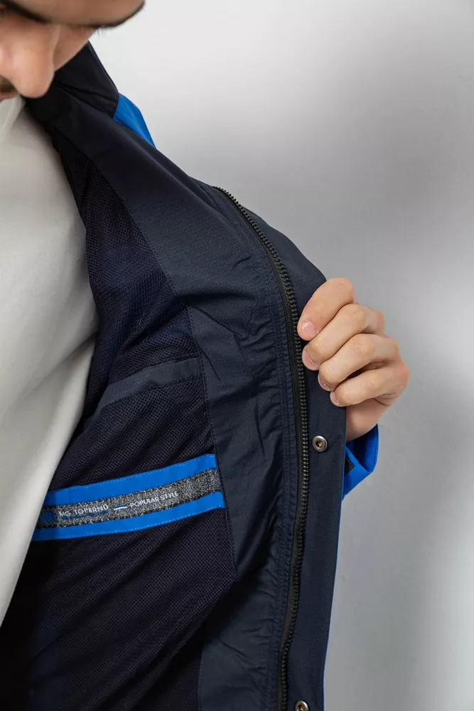 Купити Вітровка чоловіча з принтом 244R2512, колір Синій - Фото №8