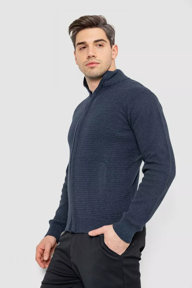 Купити Кофта чоловіча на блискавці з кишенями, колір синій, 161R1053 оптом - Фото №3
