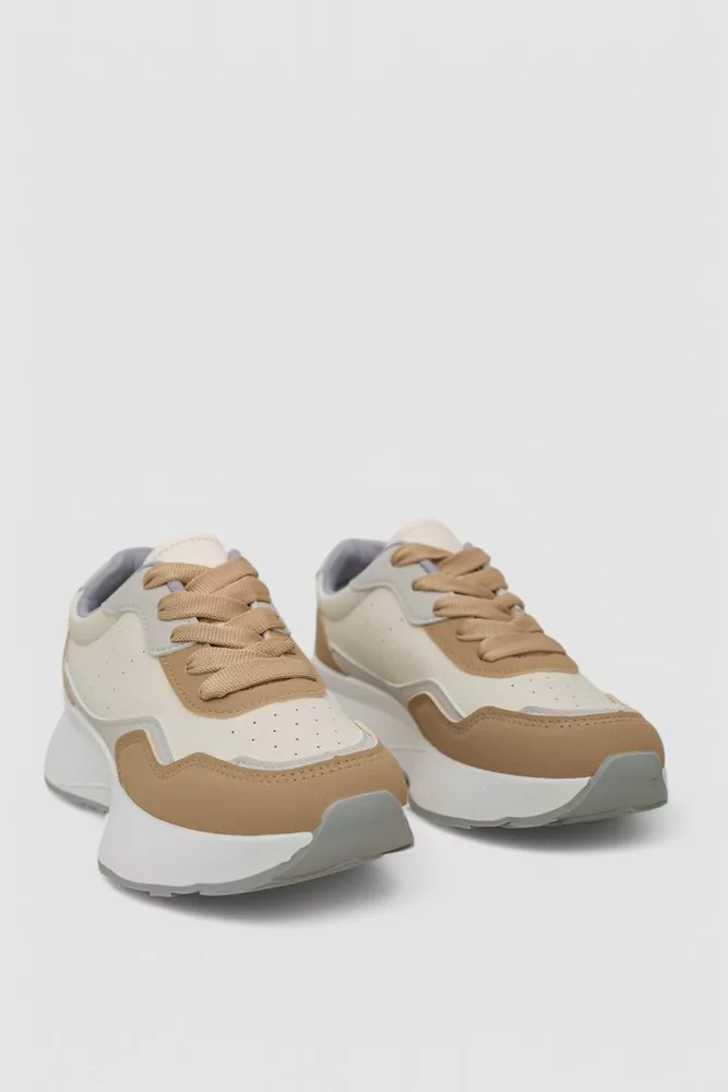 Купить Кроссовки женские  -уценка, цвет бежево-коричневый, 248RXM40-95-U-1 оптом - Фото №3