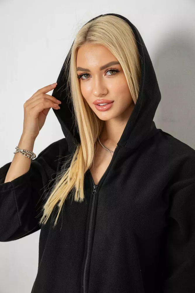 Купить Халат женский на молнии, цвет черный, 238R322 - Фото №6