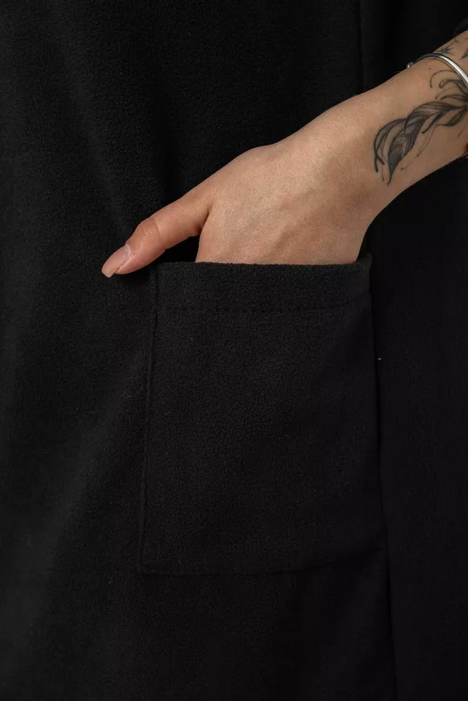 Купить Халат женский на молнии, цвет черный, 238R322 - Фото №5