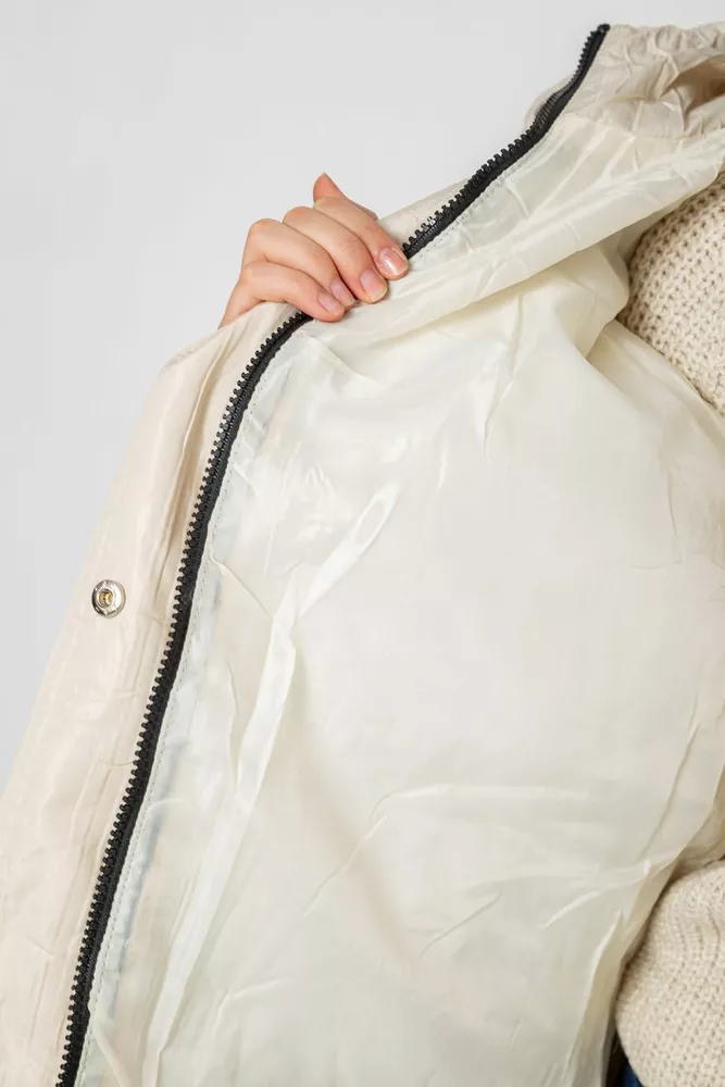 Купить Куртка женская демисезонная с поясом  -уценка, цвет светло-бежевый, 207R005-U-1 - Фото №8