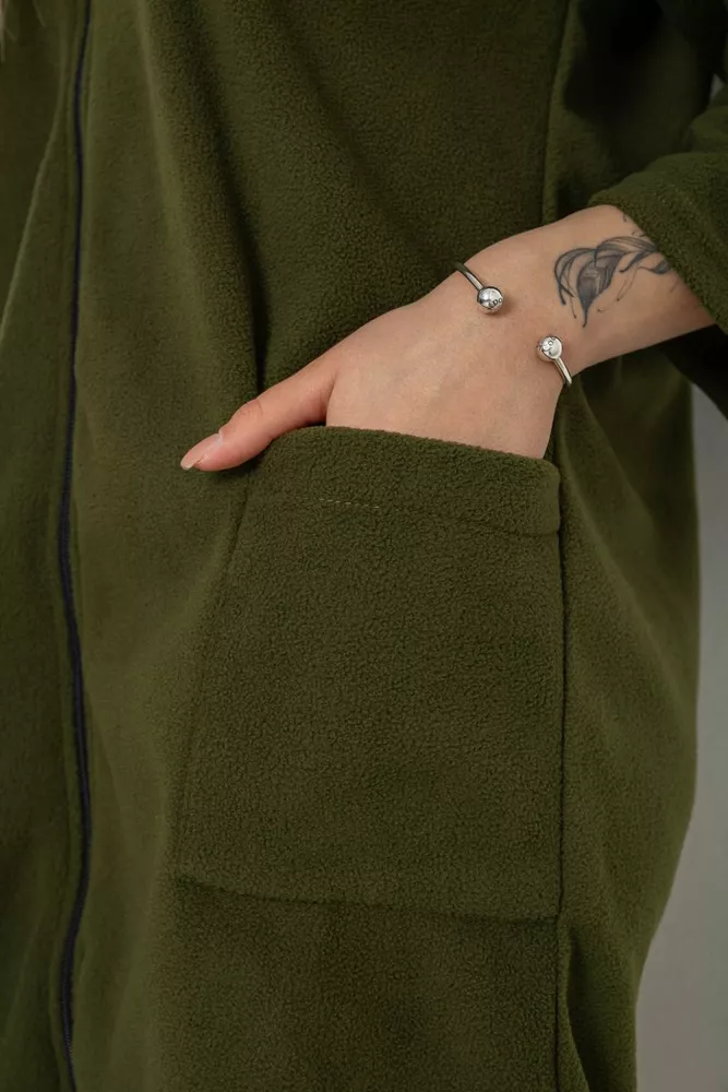 Купити Халат жіночий на блискавці, колір хакі, 238R322 - Фото №5