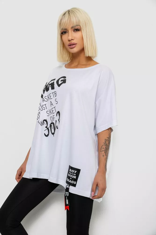 Купить Футболка женская с принтом, цвет белый, 244R5002 - Фото №3