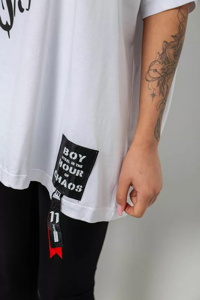 Купить Футболка женская с принтом, цвет белый, 244R5002 - Фото №5