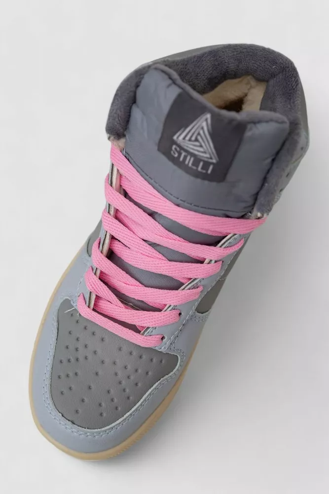 Купить Кроссовки женские зимние на меху  -уценка, цвет серо-голубой, 248RH1060-U-12 оптом - Фото №2