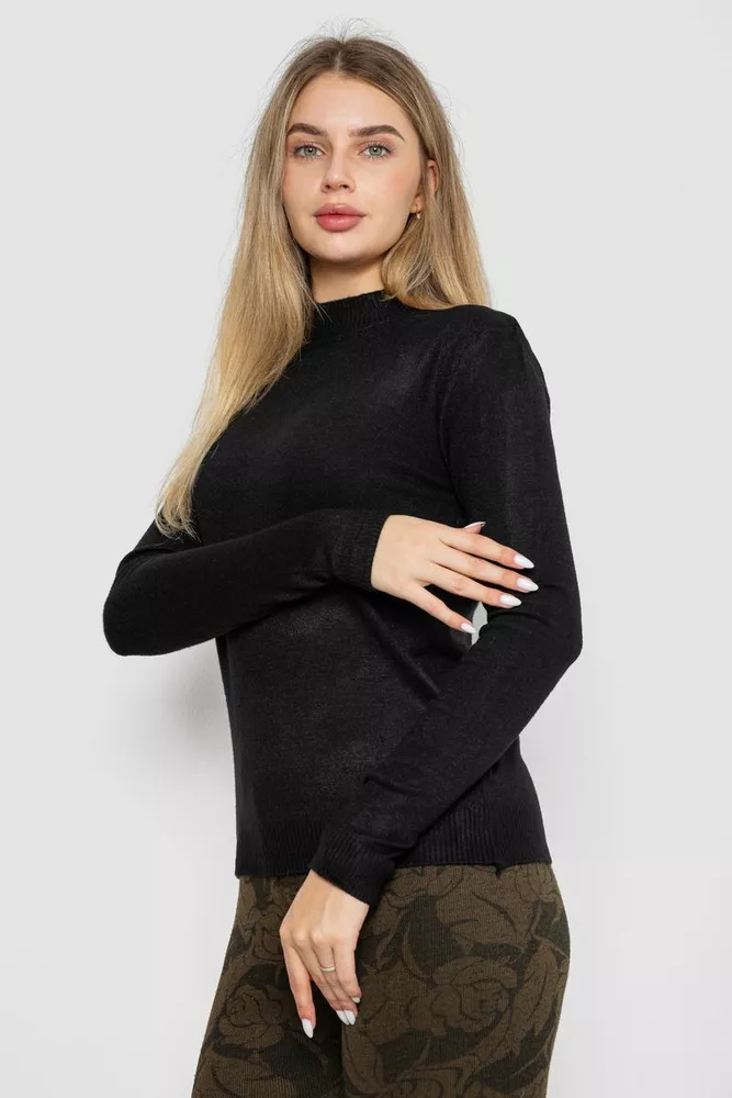 Купить Кофта женская однотонная  -уценка, цвет черный, 244R2302-U - Фото №3