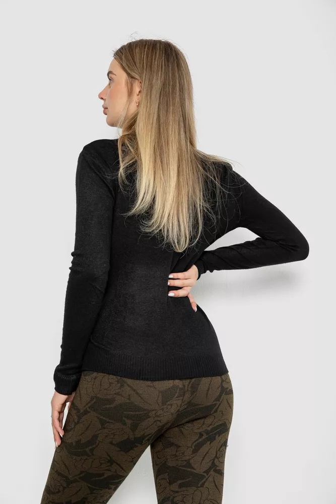 Купить Кофта женская однотонная  -уценка, цвет черный, 244R2302-U - Фото №4