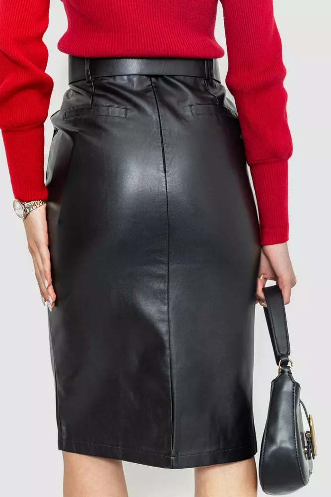Купить Юбка из экокожи, цвет черный, 186R5211 - Фото №4