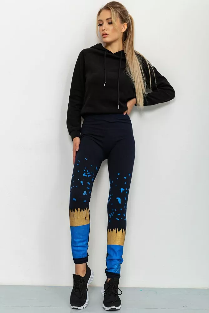 Купити Лосини жіночі теплі на флісі  -уцінка, колір чорний, 131R6000-U-1 - Фото №1