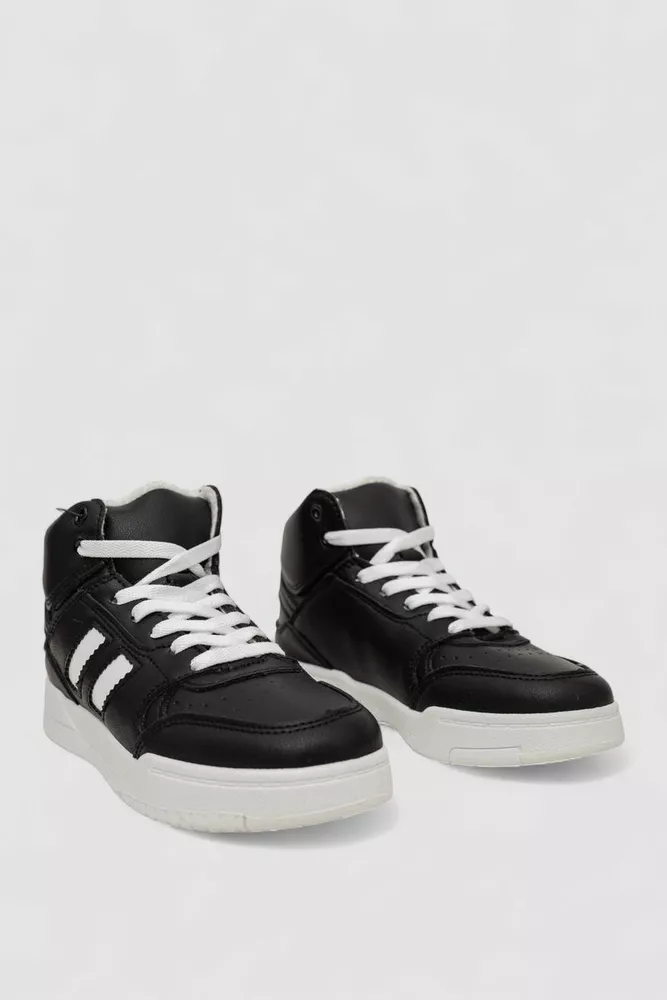 Купить Кроссовки женские зимние на меху  -уценка, цвет черно-белый, 248RAD500-U-1 оптом - Фото №3