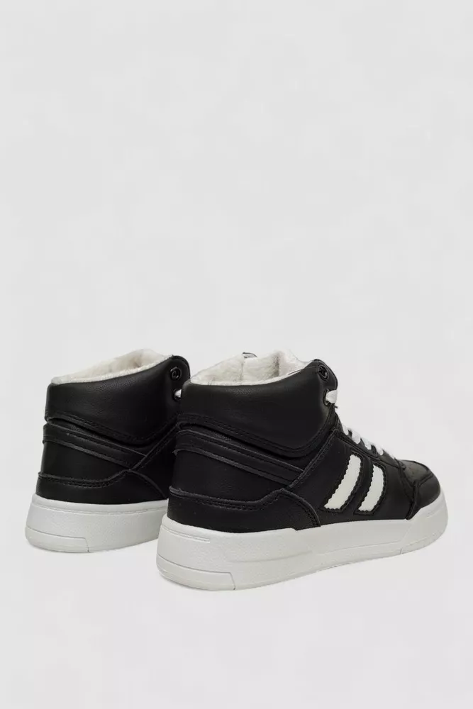 Купить Кроссовки женские зимние на меху  -уценка, цвет черно-белый, 248RAD500-U-1 оптом - Фото №4