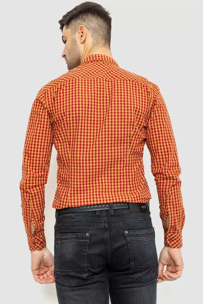 Купить Рубашка мужская в клетку  -уценка, цвет коричнево-красный, 214R65-10-U - Фото №5