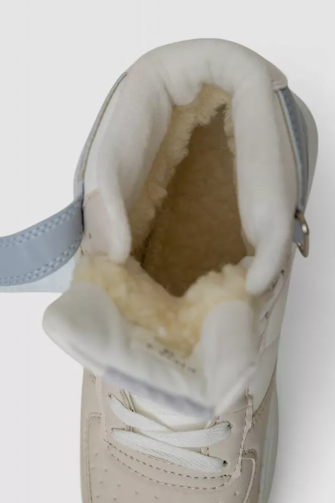 Купить Кроссовки женские зимние на меху  -уценка, цвет бело-бежевый, 248RH1040-U-3 оптом - Фото №6