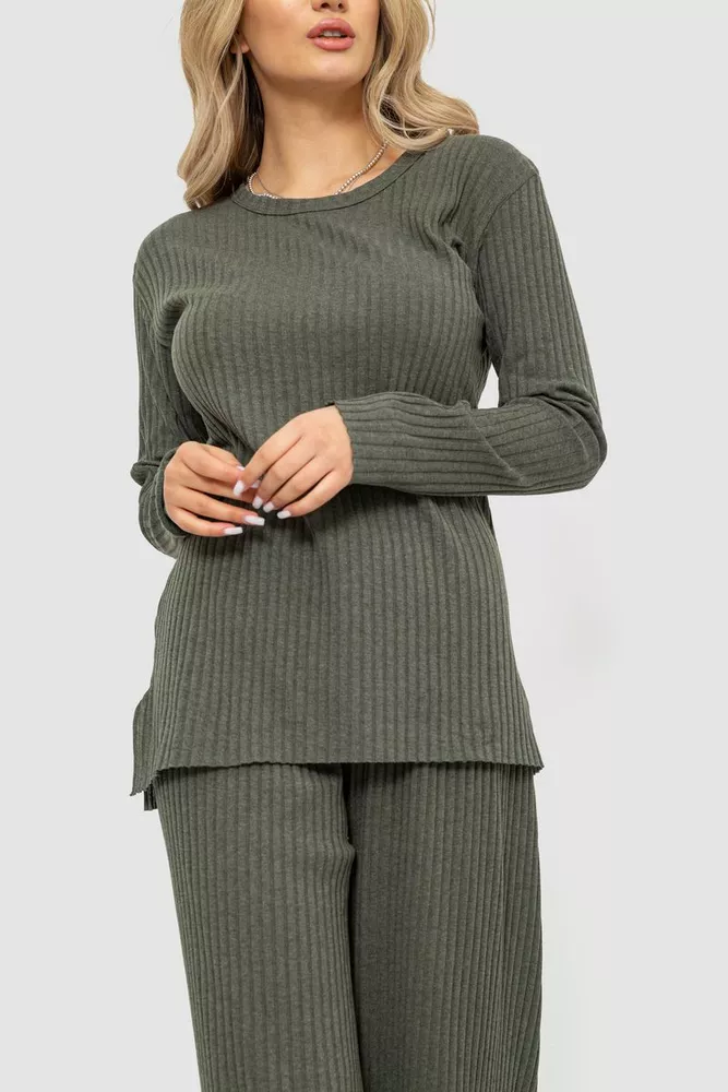 Купити Костюм жіночий в рубчик повсякденний  -уцінка, колір хакі, 238R57415-U-10 - Фото №2
