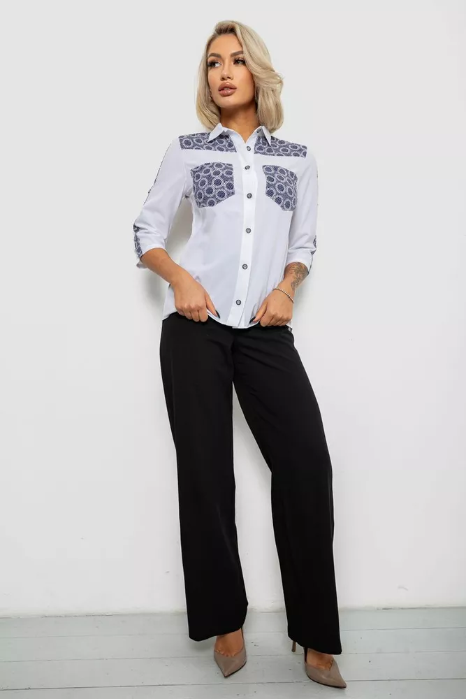 Купить Рубашка классическая с принтом  -уценка, цвет белый, 230R7214-U - Фото №2