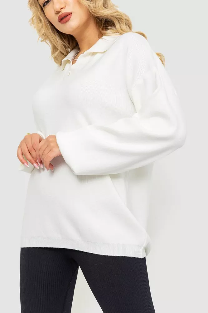 Купити Светр жіночий oversize  -уцінка, колір молочний, 204R167-U - Фото №4