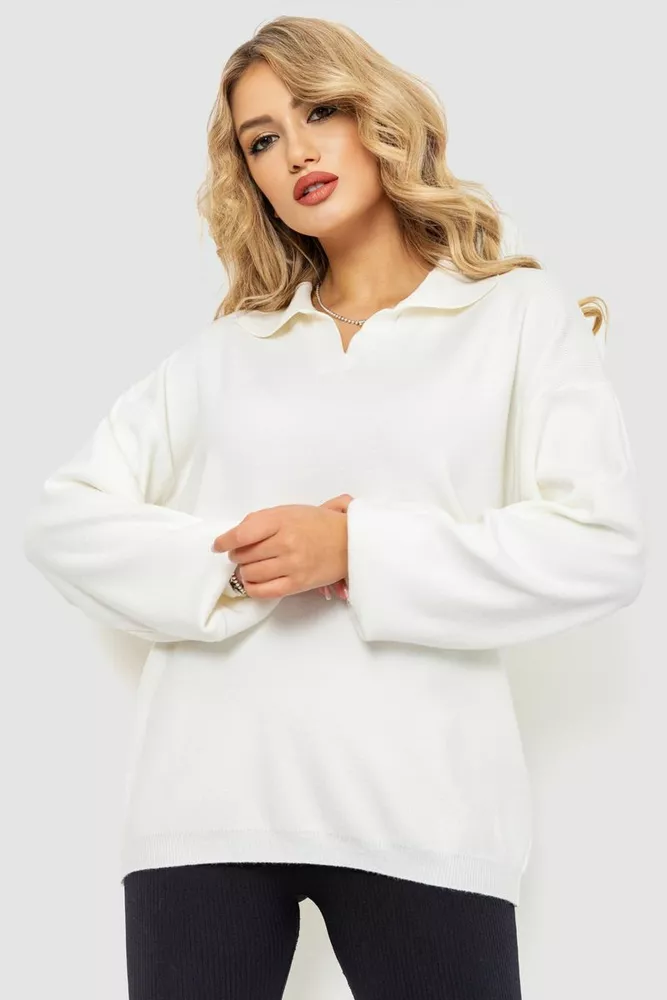 Купити Светр жіночий oversize  -уцінка, колір молочний, 204R167-U - Фото №1