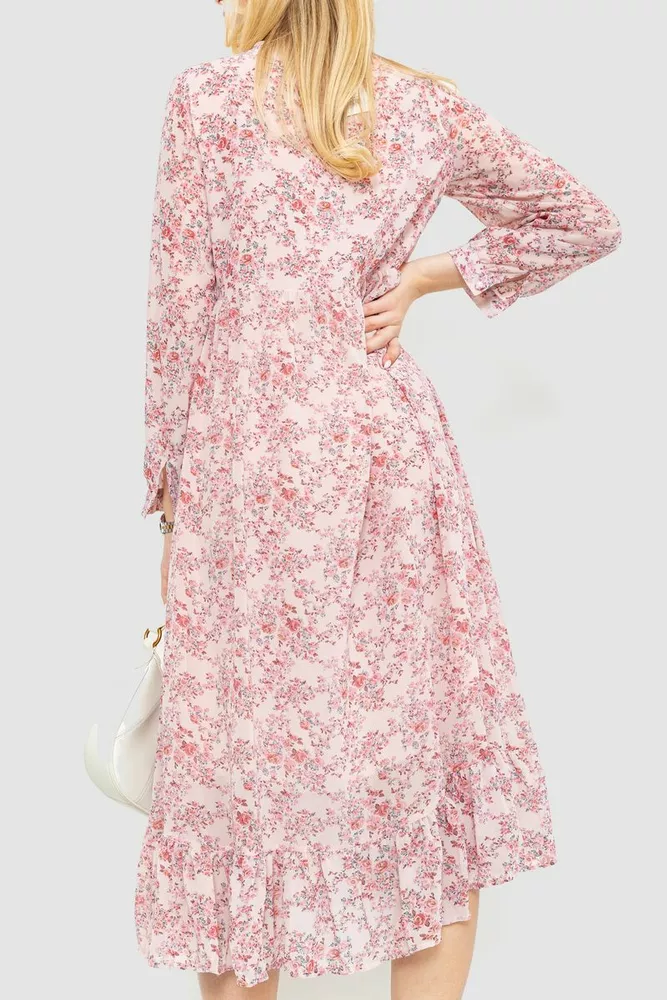 Купити Сукня шифонова на підкладці, колір рожевий, 214R9002 - Фото №4