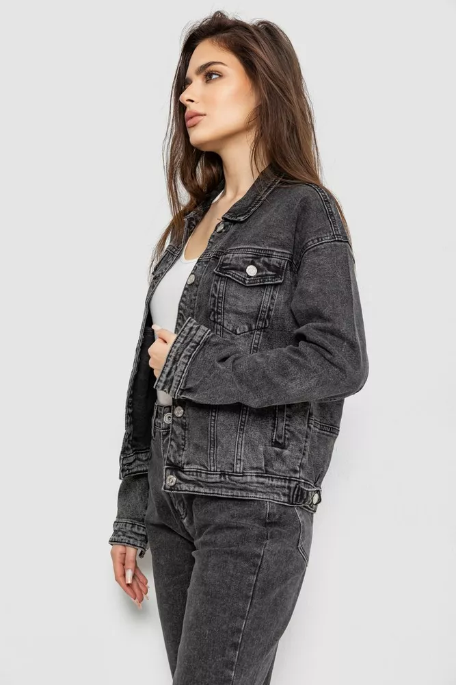Купити Куртка жіноча джинсова, колір сірий, 255RA2300 - Фото №3