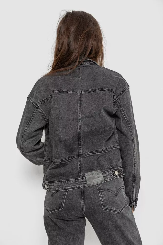 Купити Куртка жіноча джинсова, колір сірий, 255RA2300 - Фото №4