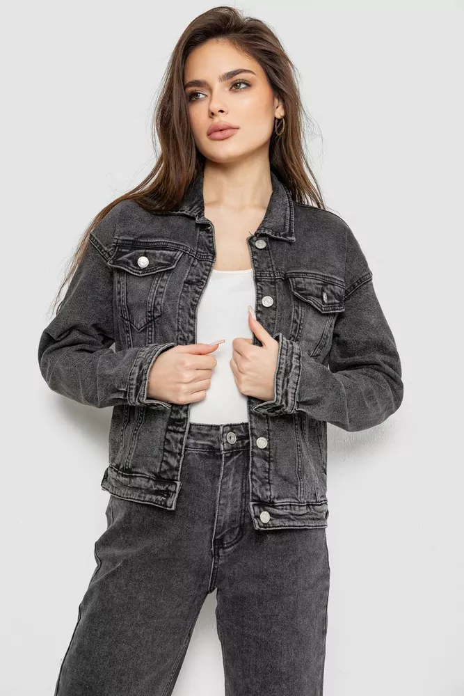 Купити Куртка жіноча джинсова, колір сірий, 255RA2300 - Фото №1