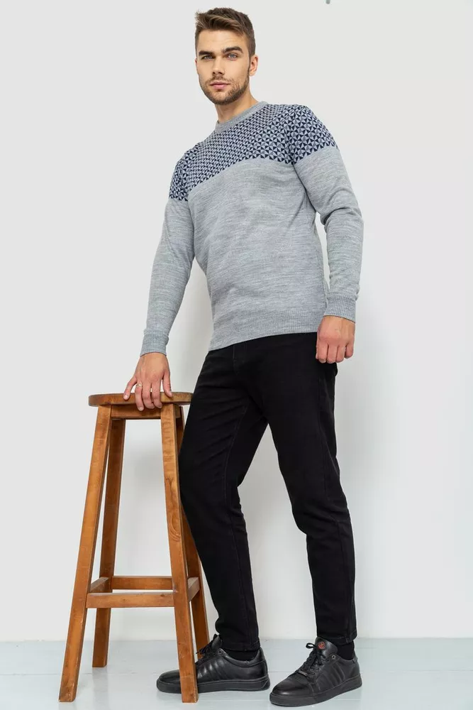 Купить Свитер мужской  -уценка, цвет серо-синий, 161R898-U-1 - Фото №2