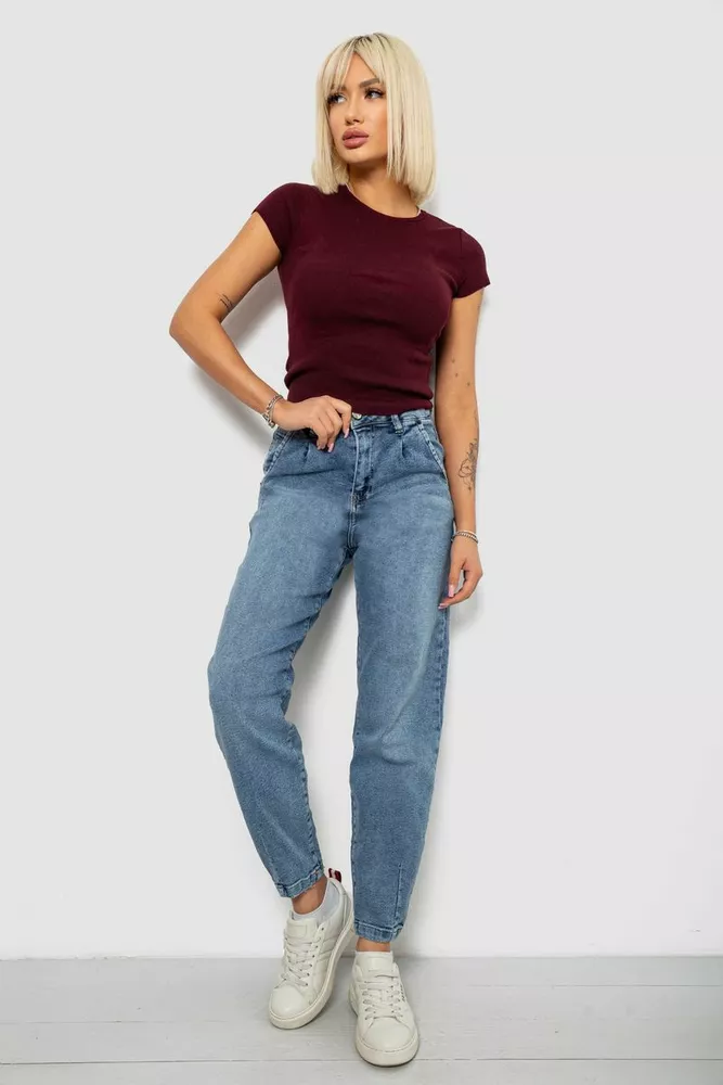 Купить Джинсы женские однотонные Balon, цвет синий, 244R00270 - Фото №2