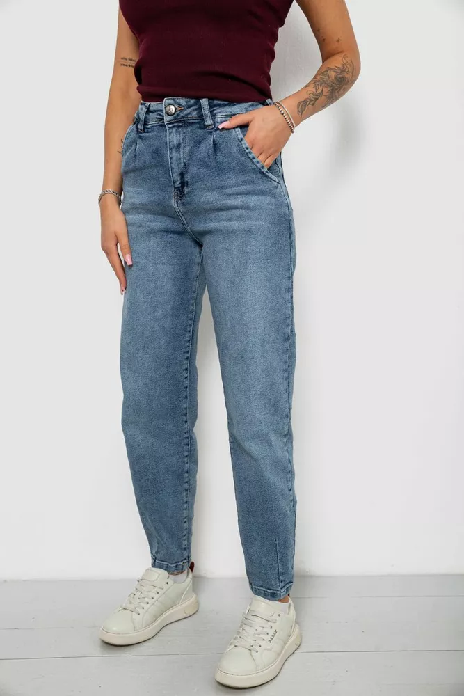 Купить Джинсы женские однотонные Balon, цвет синий, 244R00270 - Фото №3