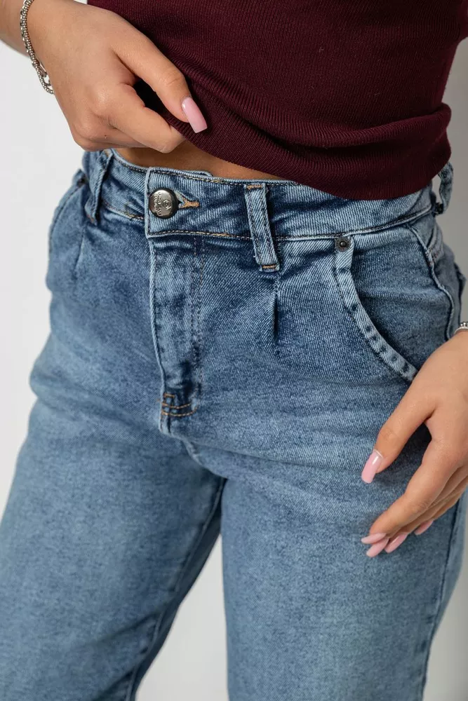 Купить Джинсы женские однотонные Balon, цвет синий, 244R00270 - Фото №5