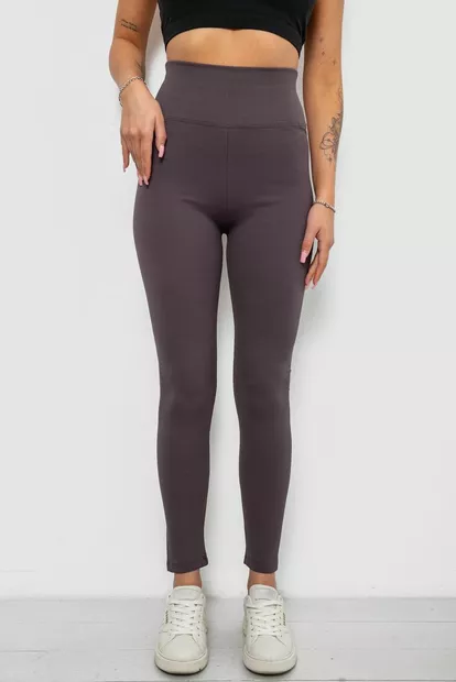 Лосины женские однотонные в рубчик, цвет грифельный, 214R0009