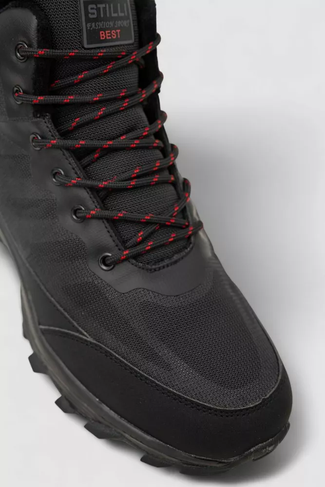 Купити Кросівки чоловічі зимові на хутрі, колір чорно-червоний, 248RH1090 - Фото №2