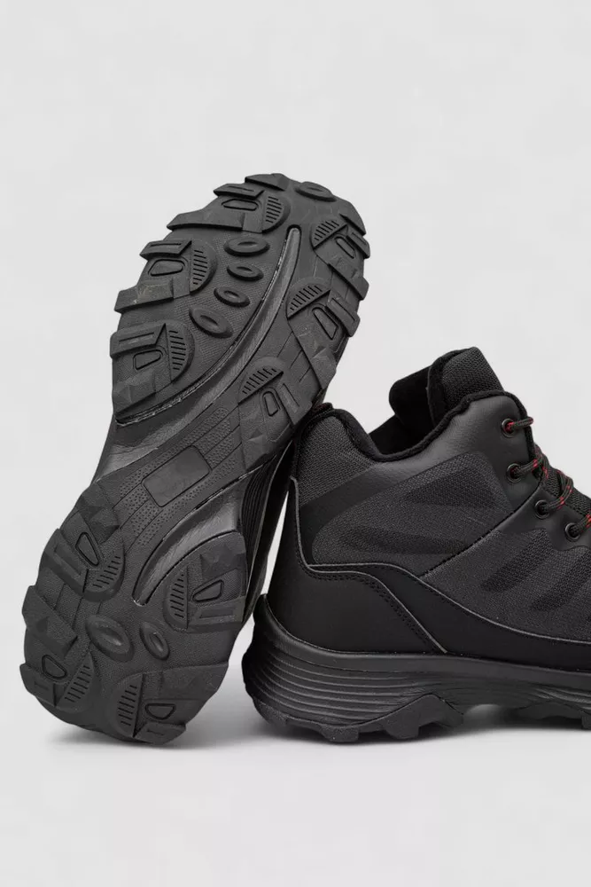 Купити Кросівки чоловічі зимові на хутрі, колір чорно-червоний, 248RH1090 - Фото №5