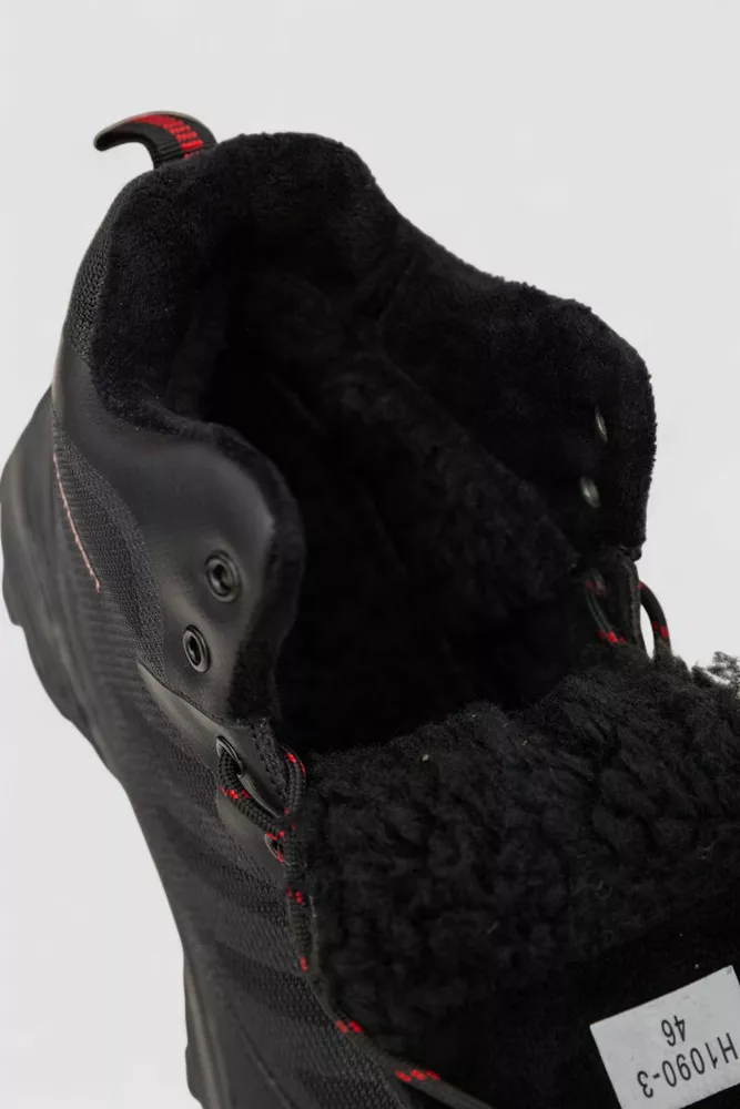 Купити Кросівки чоловічі зимові на хутрі, колір чорно-червоний, 248RH1090 - Фото №6